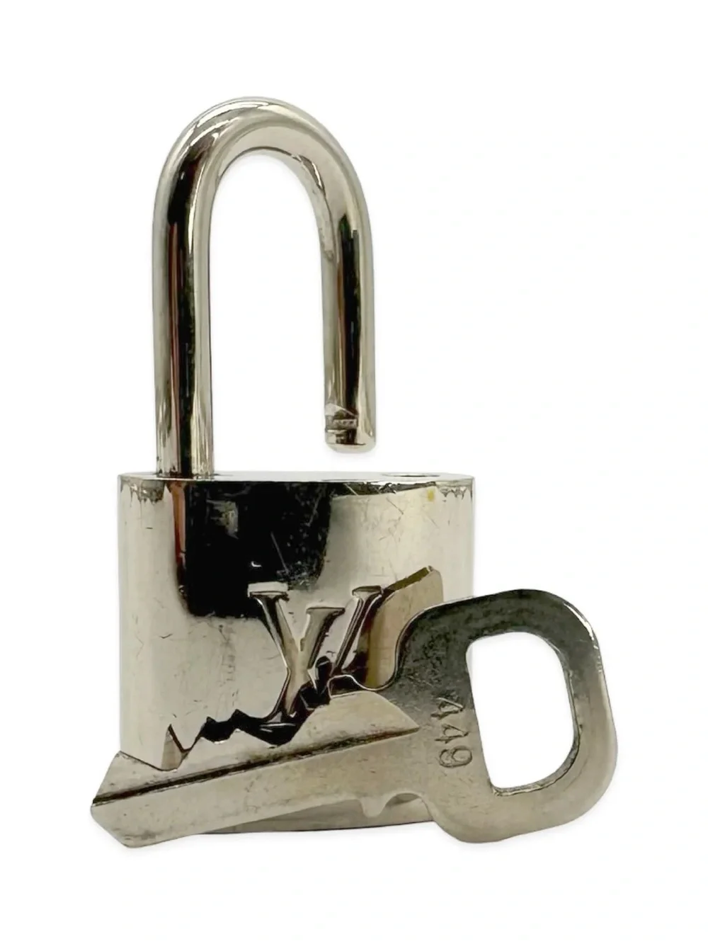 Louis Vuitton Silver-Tone LV Padlock with Key